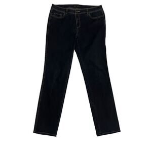 Lafayette 148 Skinny Dark Wash Mid-Rise Jeans - 10